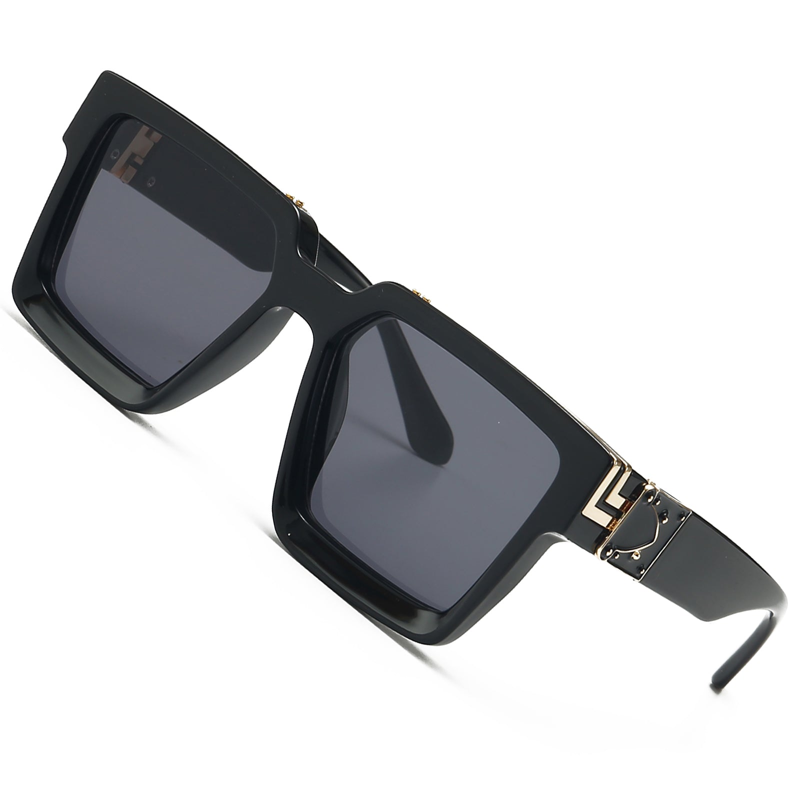 Retro Millionaire Sunglasses Square Metal Punk Rock Hip hop Glasses men  women