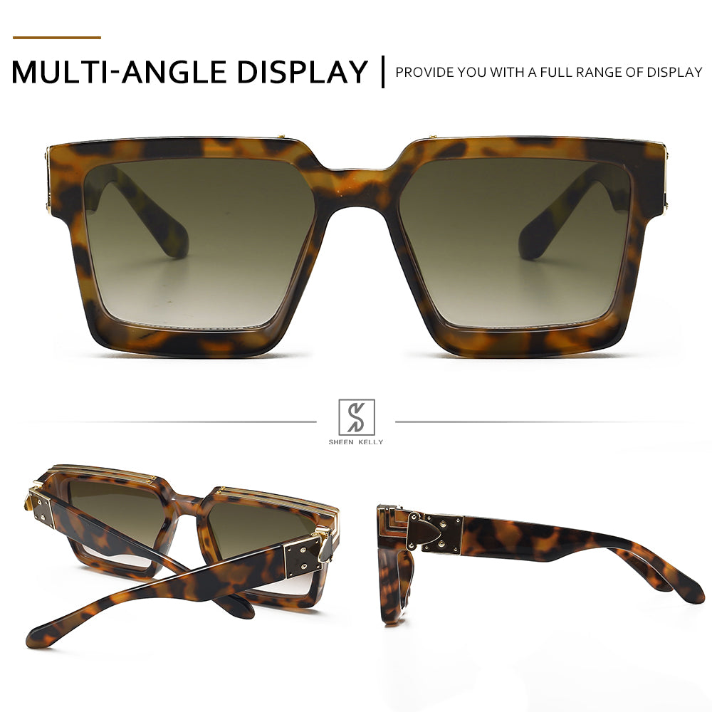 Wholesale millionaire sunglasses Retro Model Catwalk Cloud Print